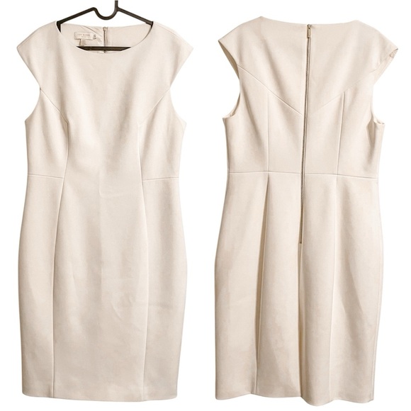 Ted Baker Boat Neck Knee Length Dress Ivory - Picture 5 of 7